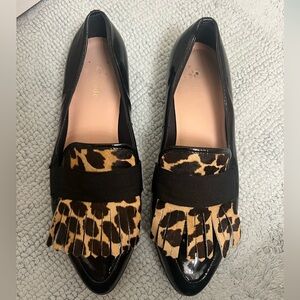 Kate Spade Patent Leather + Leopard Loafers
